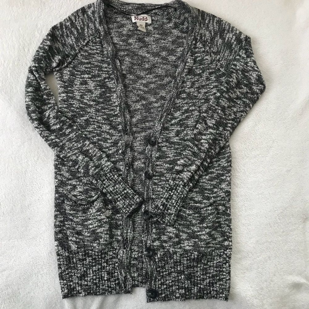 Xs marled Cream Black Cardigan